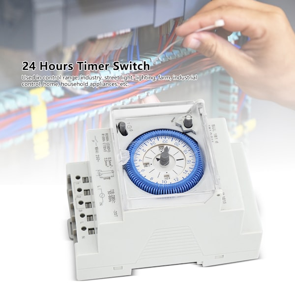SUL181D Mekanisk Timer 15 minuter 24 timmars timer tidströmbrytare relä 250VAC 16A - 1 styck 0.2