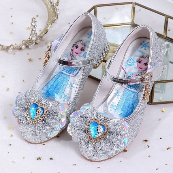 Elsa prinsessesko til børn pige med pailletter blå 17,5 cm / størrelse 17.5cm / size27