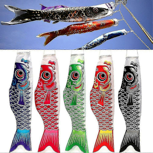55cm Japansk Nobori Koinobori Karpestreamer Vindsokk Fiskeflagg Kite Hjemmeinnredning Jikaix[HK] Red