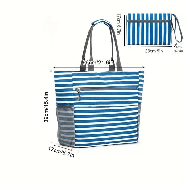 Two-piece beach bag, beach handbag, large capacity and foldable, suitable for beach holidays-CJY Black