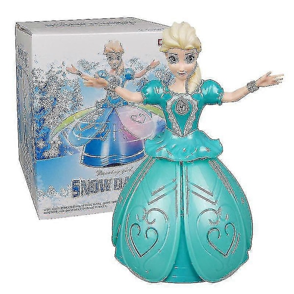 Snödansande Docka Frozen Elsa Dansande Roterande Sjungande Blinkande Julklapp [DB]