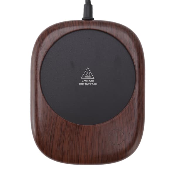 Electric Mug Warmer Fast Heating Automatic Keep Warm Wood Grain Drink Cup Warmer EU Plug AC100-240V
