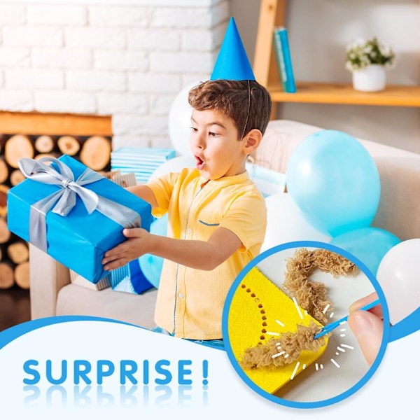 HOAIME DIY Broderi Docka Kit, 2025 Nytt DIY Broderi Docka Set för Barn, Sött Tecknat Djur Filt Sömnad Hantverk Kit DIY Konst (Kanin)