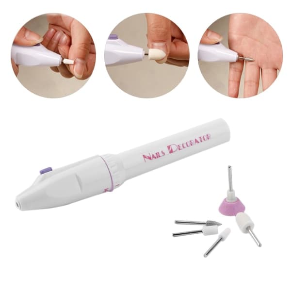 Elektrisk nagelfil - elektrisk fil - 5 bits ingår Vit