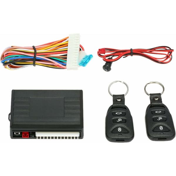 Car Central Locking, Universal Central Remote Control Kit, Keyless Entry System with Car Lock and Trunk Release Button Silver one size