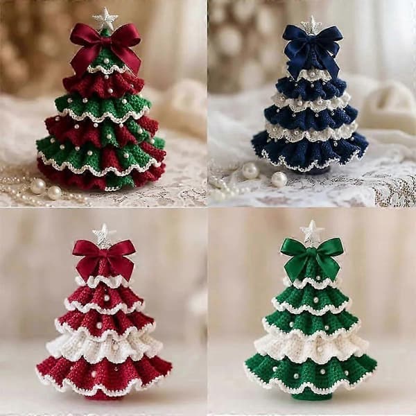 DIY Handmade Crocheted Christmas Tree Kit, Tree Arch Bead Embellishment, Beginner Crochet Kit with Yarn Hook Beads Instructions, Chr [DB],CJY D