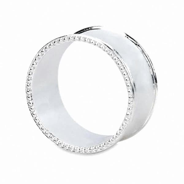 12 st Silver Trumformade Pärl-Sidor Servett Ringar Delikat Servett Spännen Silver