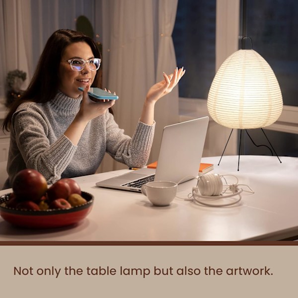 Nogy• Akari Noguchi Dæmpbar Japansk Papirlanterne Lampe • Hyggelig Japandi Stil Papirlampe • Lanterne Lampe • Japansk Papirlanterne Lys • Ris Papir Table Lamp
