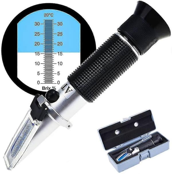Refraktometer 0 - 32 Brix (sukker) 0 - 140 Oechsle 0 - 27 Kmw Med Atc-D