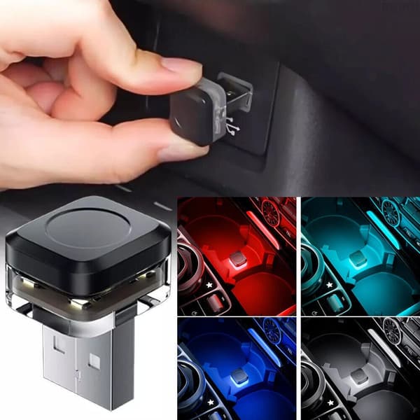 1 x USB Mini LED-lampe Biltilbehør Neon Ambiente-lampe White
