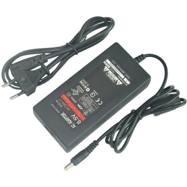 Nätadapter för 2 DC 8.5V-adapter för PS2 Slim EU-kontakt Black