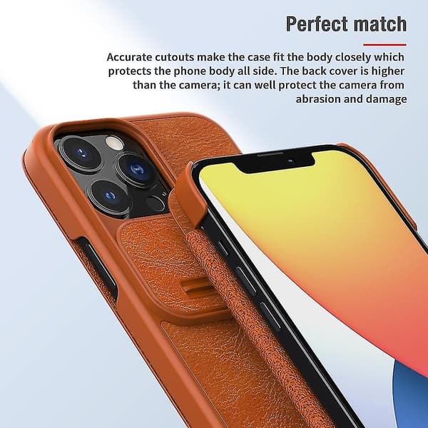 Nillkin Qin Series Pro skinnveske til iPhone 13 Pro Max, blå
