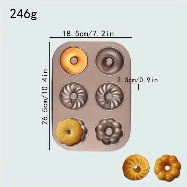 Bakeplate Non-Stick Plommeblomst Smørdeig Bakeverktøy 6-Hulls Tri-Blade Bakeplate Gull