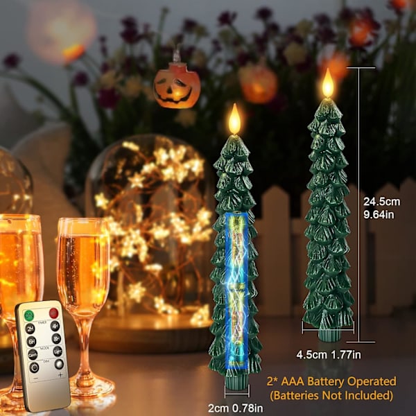 3 LED-koniska ljus med fjärrkontroll, batteridrivna för julrumsdekoration Parent