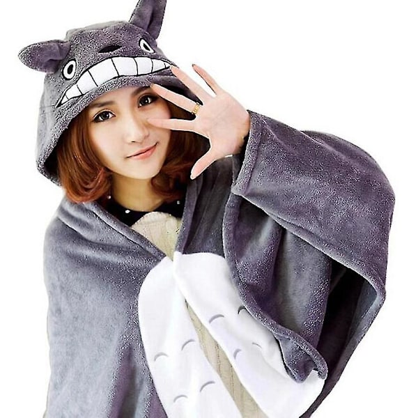 70*145cm Min granne Totoro Anime Cosplay Kawaii Tecknad Djur Husdjur Sovfilt Filt Kappa Plysch Peluche Leksak Docka Barn Present LÅNG