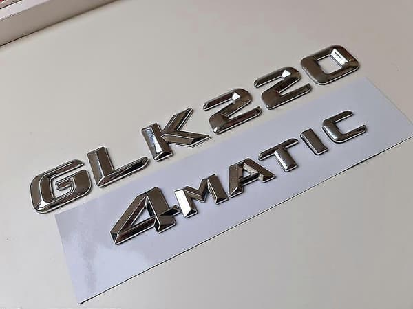 Glk220 4matic Sølv Krom Bogstav Nummer Bagagerum Emblem Mercedes