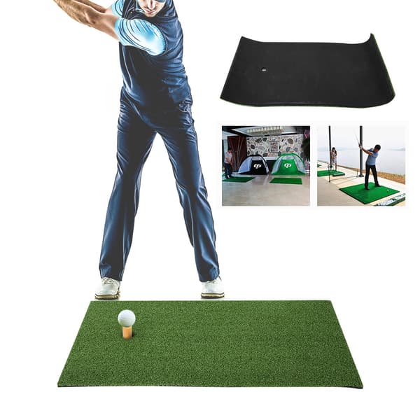 Golfslag måtte indendørs udendørs golfsving træningsgræsmåtter med gummi golf tee
