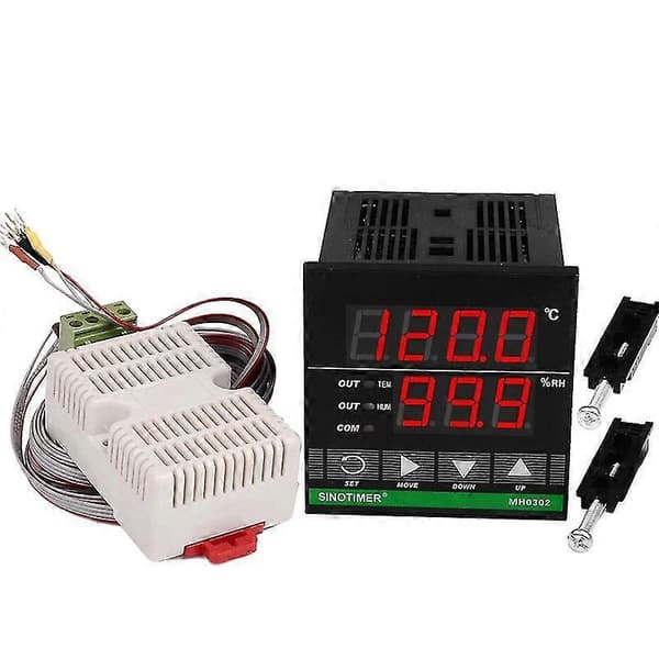 MH0302 Digital Temperatur- och Fuktighetsregulator Panelmonterad för Hem, Växthus, Inkubator, Display