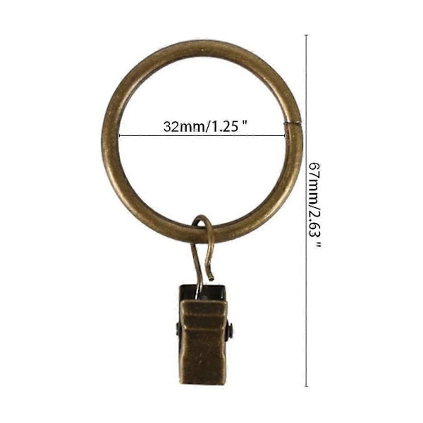 40 kpl Verhotrenkaita Leukoilla 32mm Verhotrenkaita Leukoilla Verhotrenkaat Metalli Pronssi Verhokoukku [Db]