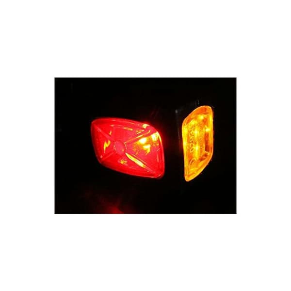 Sett med 2 LED-sidemarkeringslys 12V/24V Chassimontering for lastebiler og tippbiler - Rød/Hvit/Oransje