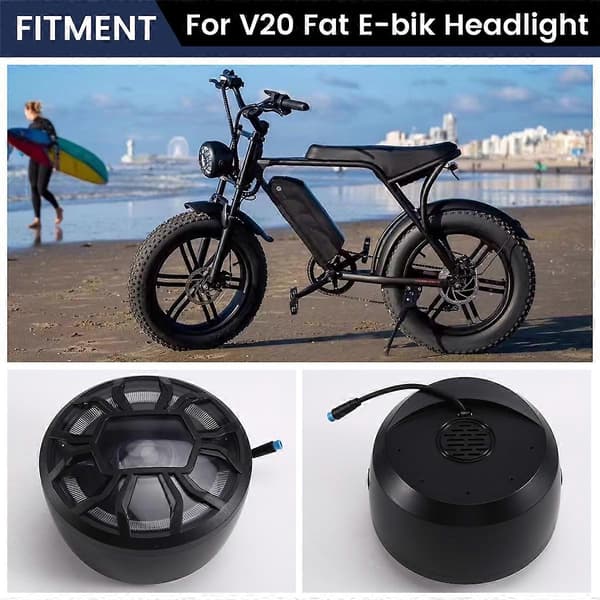 For Fatbike V20 Bicycle Headlight Adjustable Light Safety Nighttime