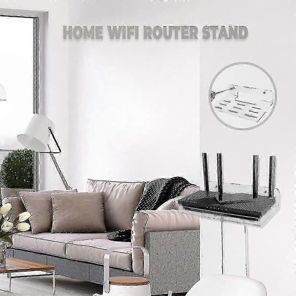 Akryl vægmonteret hylde med køleplade til WiFi-router til hjemmebrug