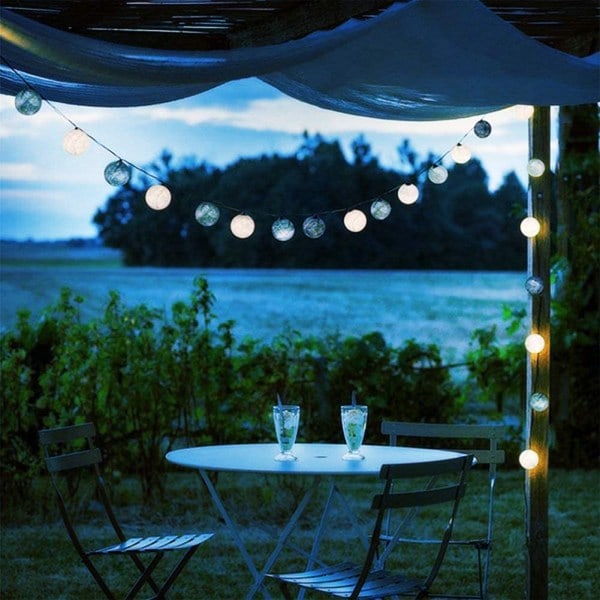 Bomullsball lyslenke, 3m 20 LED-baller lyslenke for innendørs bruk