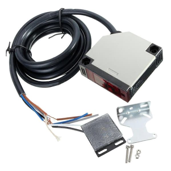 Speilrefleksjon Fotoelektrisk DC12-24V 3A E3JK-R4M1 Sensorbryter m/skruer As shown