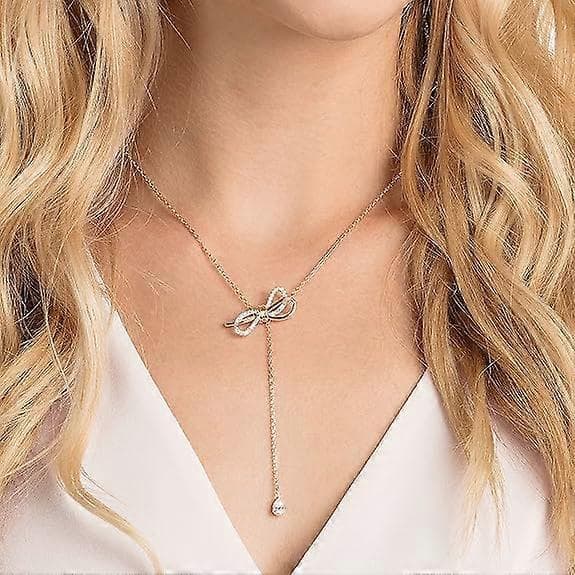 Lifelong Bow Halsband, Knut, Vit, Blandad metallfinish