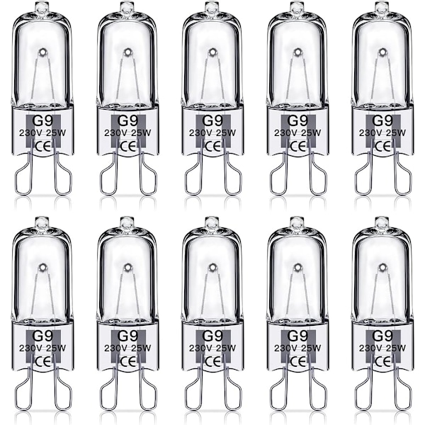 G9 halogenlampor 25w 230v 10-pack
