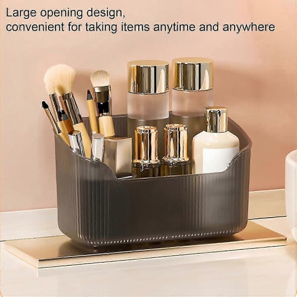 Kompakt make-up station med opbevaring, letvægts hudplejeorganizer, sort etui i flere niveauer