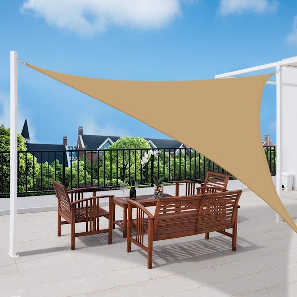 Havemarkise Vandtæt UV-Beskyttelse Solsejl Trekant (6*6*6m, Beige) Beige 6*6*6m