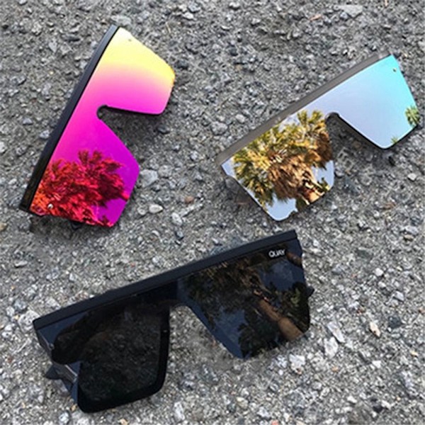 Ny Trend Store Delvis Indfattede UV400 Solbriller Street Shot Kørebriller Black-Mirrored Blue