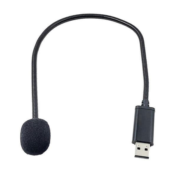 Mini USB-mikrofon for bærbar og stasjonær datamaskin med svanehals for PC