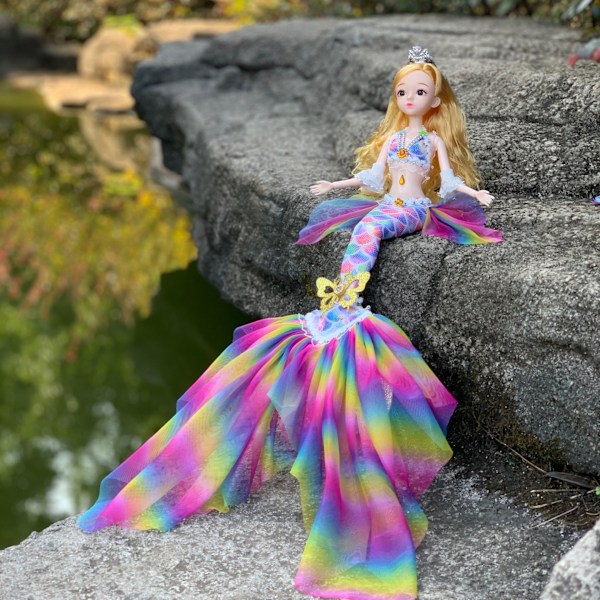 45cm Sjöjungfru Baby BJD Docka 11 Leder Rörlig Docka Simning Sjöjungfru Leksak Flicka Julgåva Doll (multicolored)