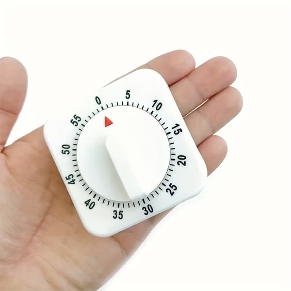 Mekanisk 60-minuters kökstimer, inga batterier, tålig plast, matlagning/bakning/kokning language