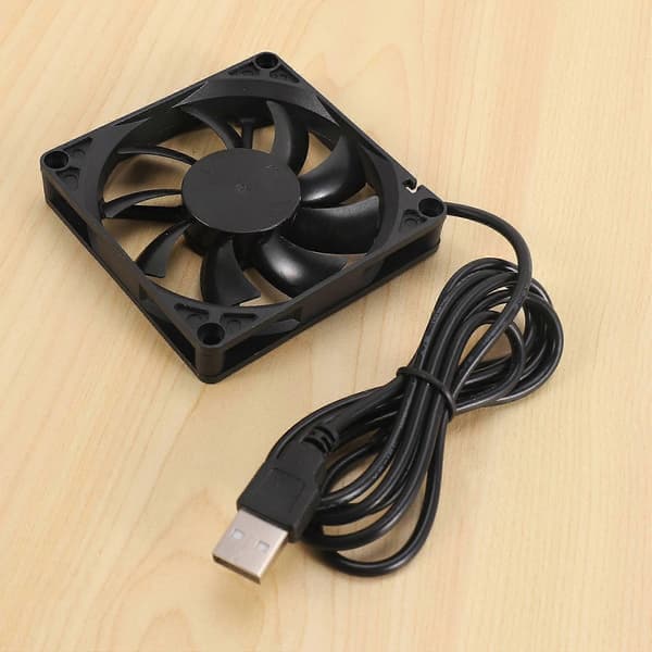 80mm 5V USB Blæser 80mm 8cm 8015 Børsteløs DC Køleblæser PC Computer Router Kabinet Blæser Køler 2 Stk. Black