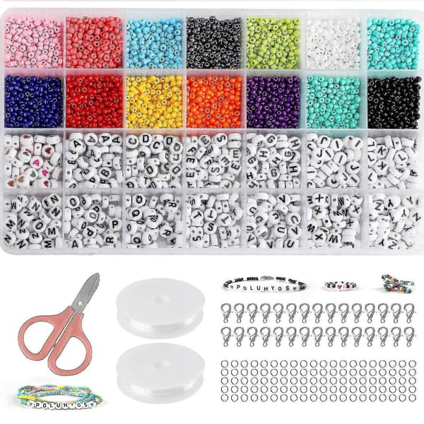 Perler for perling, glassperlesett perler perling og bokstavperle