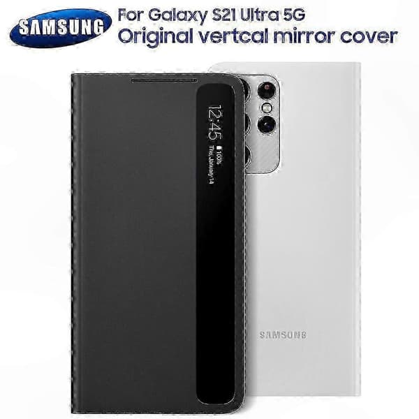 Smart View Flip Cover för Galaxy S21 Ultra 5G Intelligent Telefonfodral med Displayfönster