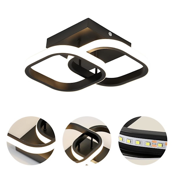 Moderne LED Taklampe - 22W Kvadratisk Taklampe 2300lm For Hall Soverom Bad Kjøkken Stue - Varmt Lys [JLK]