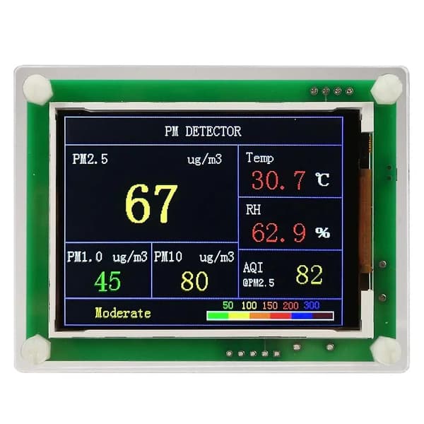 PM1.0 PM2.5 PM10 Detektormodul Luftkvalitetsdammsensor Testare Detektor Stöder Exportdataövervakning transparent