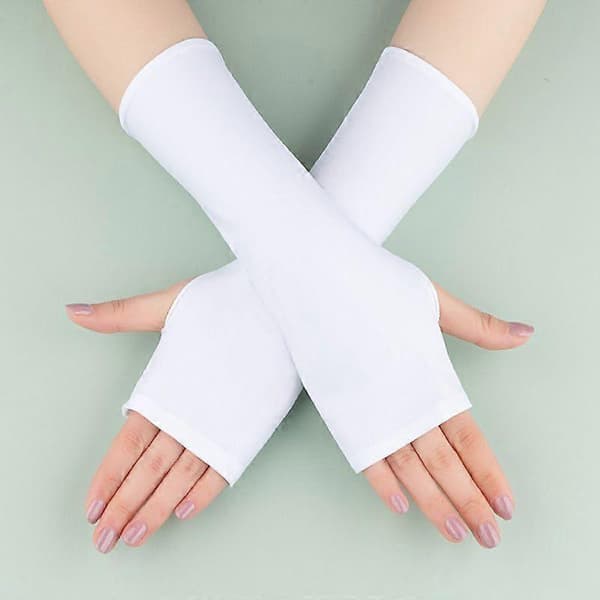 3 par UV-blokerende handsker - fingerløse kørehandsker (beige/hvid/sort)CJY