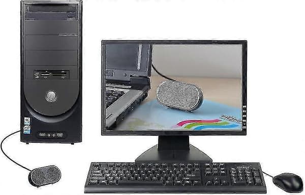 Usb mini højttaler computerhøjttaler drevet stereo multimediehøjttaler til notebook laptop pc (sort)