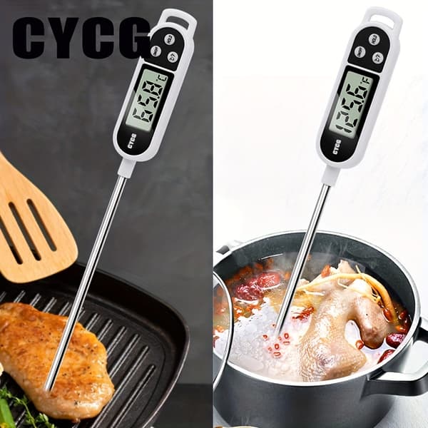 1 st Mattermometer TP300, Digital Kökstermometer, Matlagningsprob för Kött, BBQ Elektronisk Ugn White