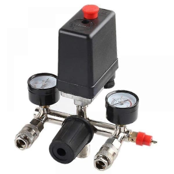 Trykkregulator med trykkbryter for kompressor Trykkbryter med 2 skjermer