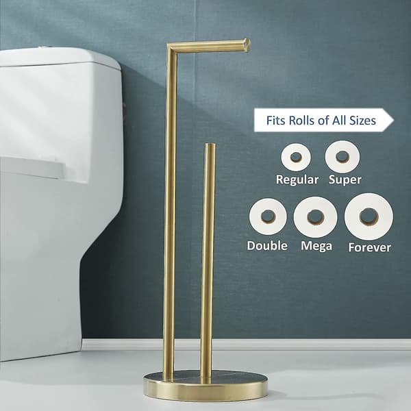 Fritstående toiletpapirholder 304 rustfrit stål børstet guld TY