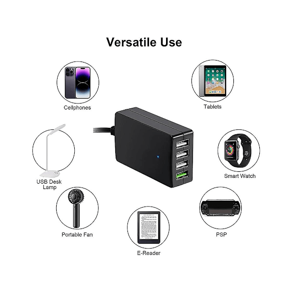 Bærbar DC med batteriklemme, 12V/24V til 5V 4-Port USB-lader Multiport Adapter Andre Smarttelefoner