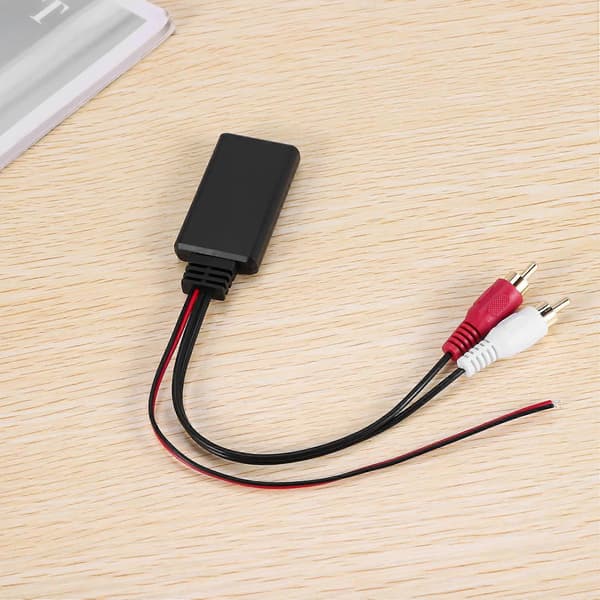 Bil Universal Trådløs Bluetooth Modul Musikkadapter RCA Aux Lydkabel Black