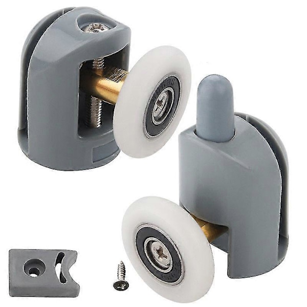 Set med 8 Hjul för Duschdörr, Duschkabinhjul för 23mm Badrum (4 Övre och 4 Nedre)
