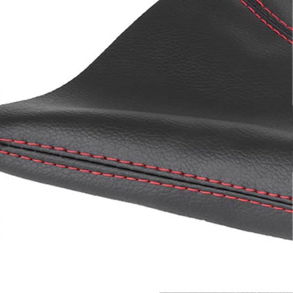 Universal Light Black PU Leather Gear Shift Knob Cover with Red Stitching, Gear Shift Knob Gaiter